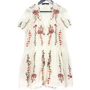 NWT Zara embroidered boho dress